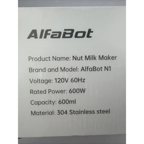 ALFABOT N1 NUT MILK MAKER ALMOND MILK MACHINE/MIXER/BLENDER-NEW-BLACK - Picture 2 of 2